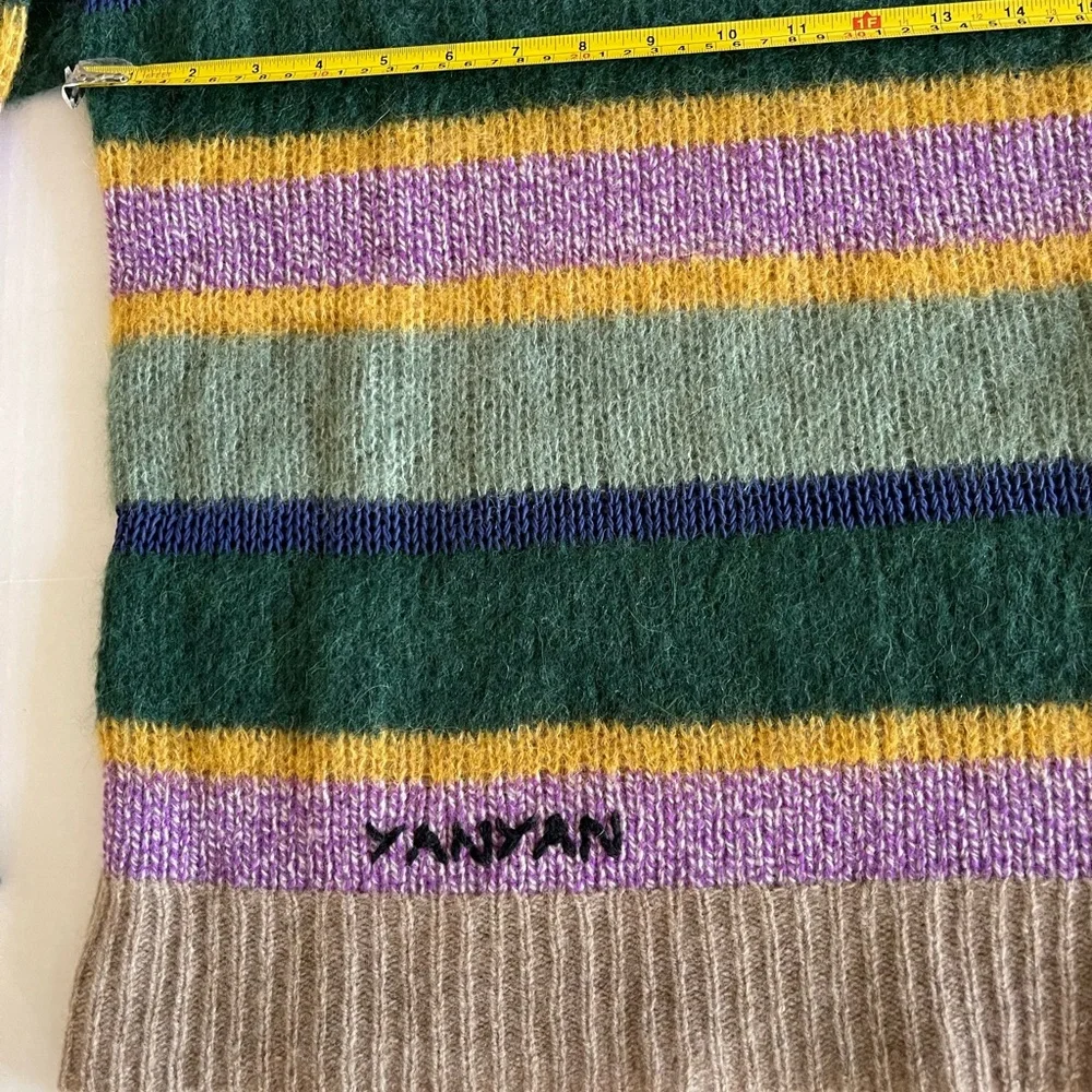NEW YanYan Stripe Alpaca, Wool Oversized Sweater - Picture 13 of 14